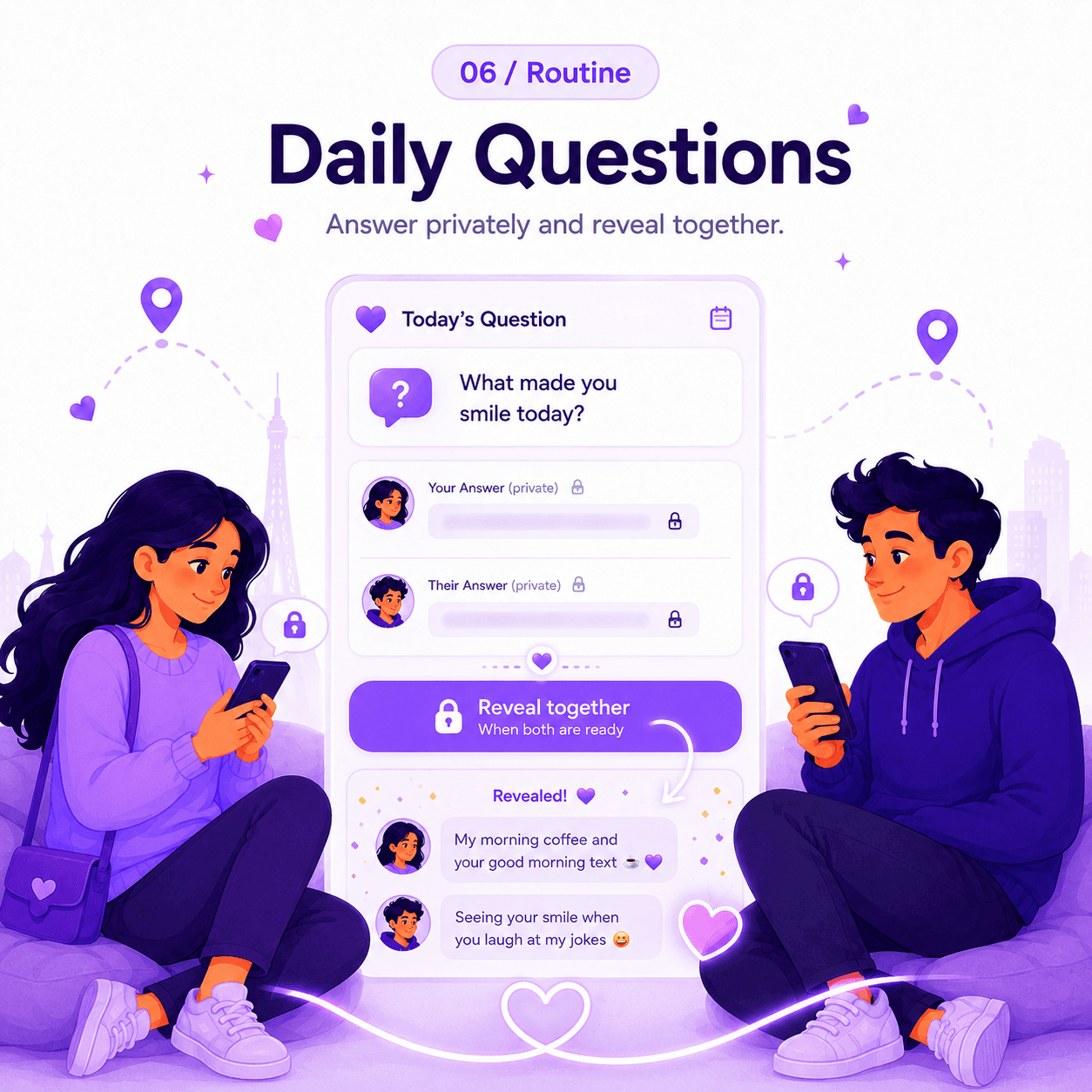 Let's Love couple chat illustration