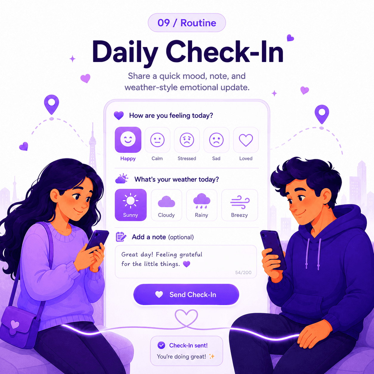 Let's Love togetherness illustration