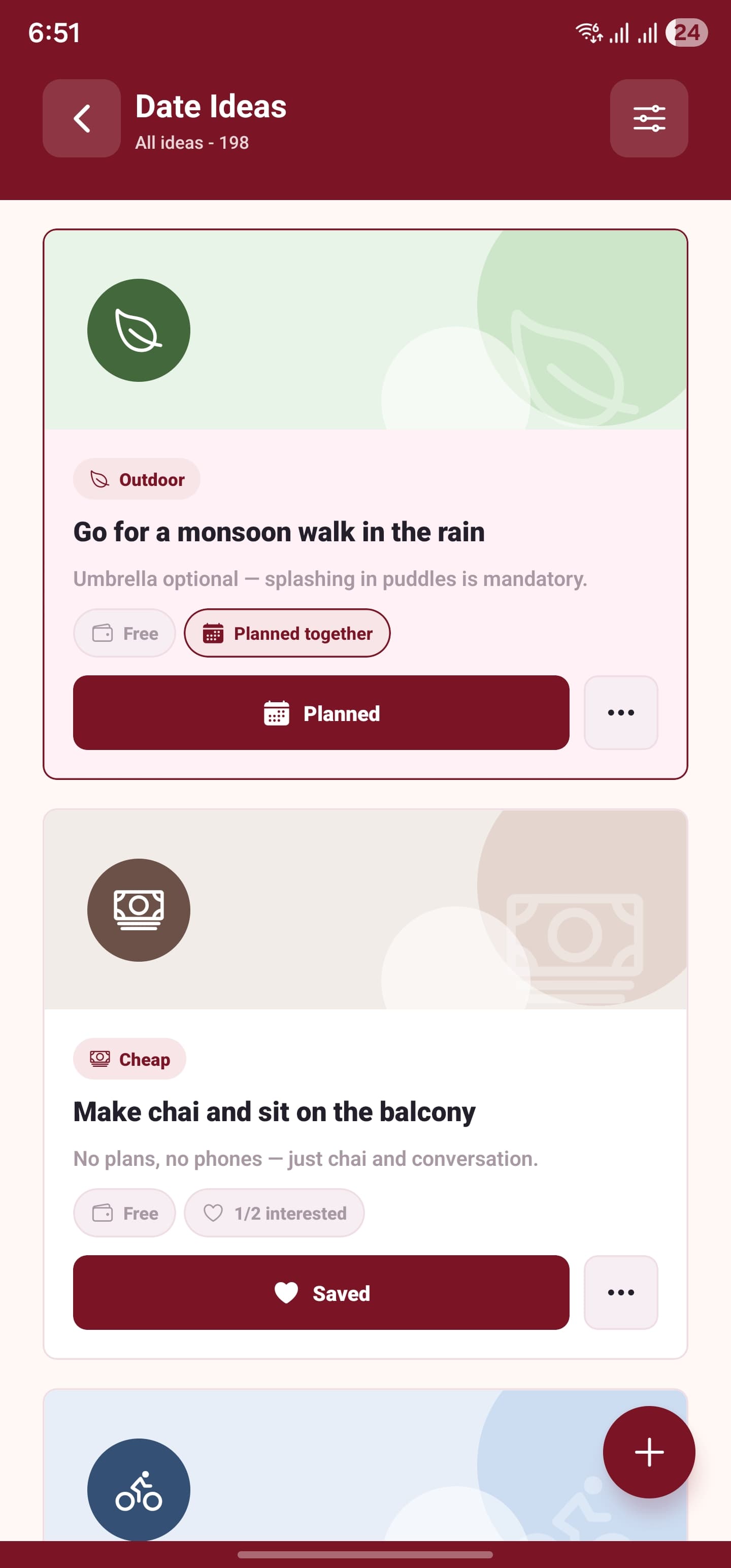 Let's Love goals and planning screen preview